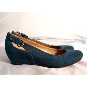 Naturalizer N5 Comfort Nevis Wedge Shoes Women’s 7.5W Faux Suede Taupe